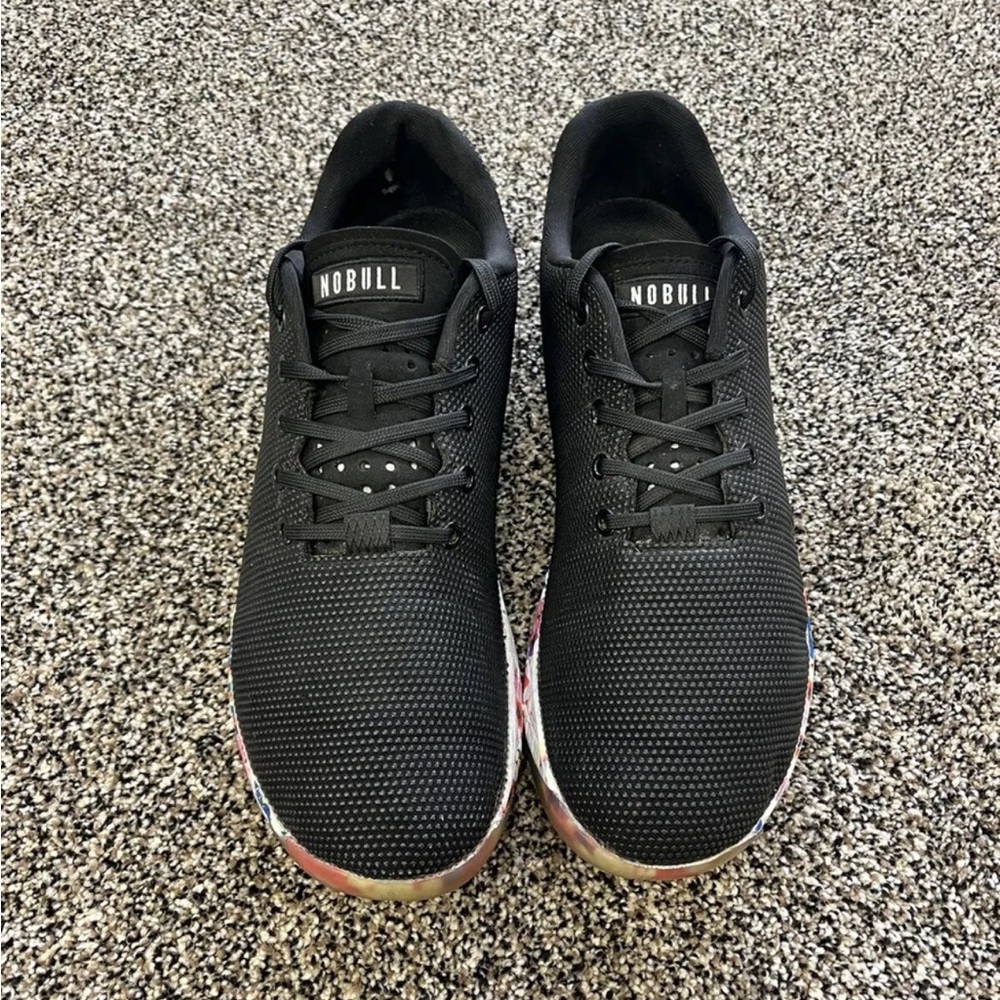 Nobull Mens Black Superfabric Floral Lace Up Training Sneakers Size 12